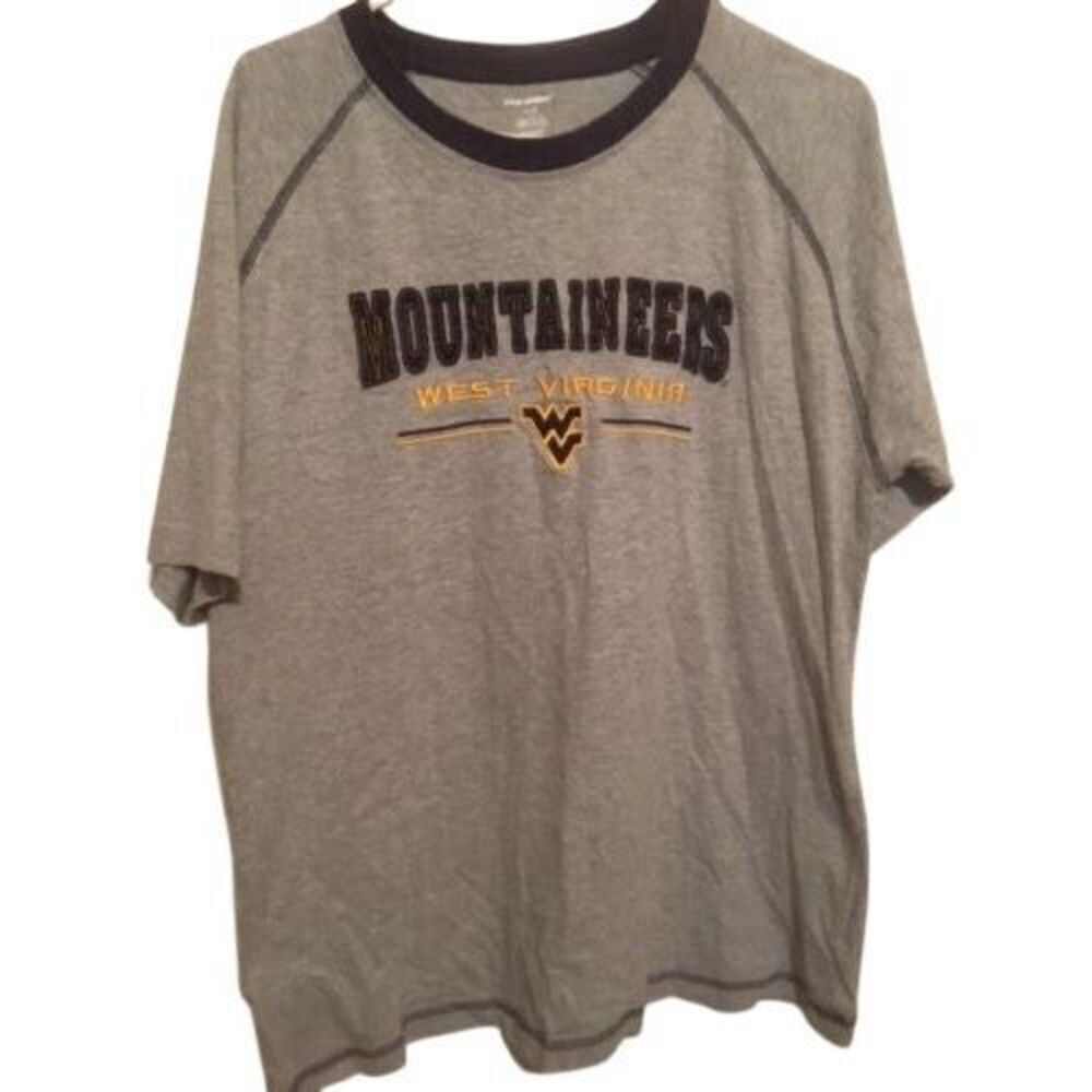 WEST VIRGINIA MOUNTAINEERS SIZE LARGE T-SHIRT STITCHED LETTERS & LOGO